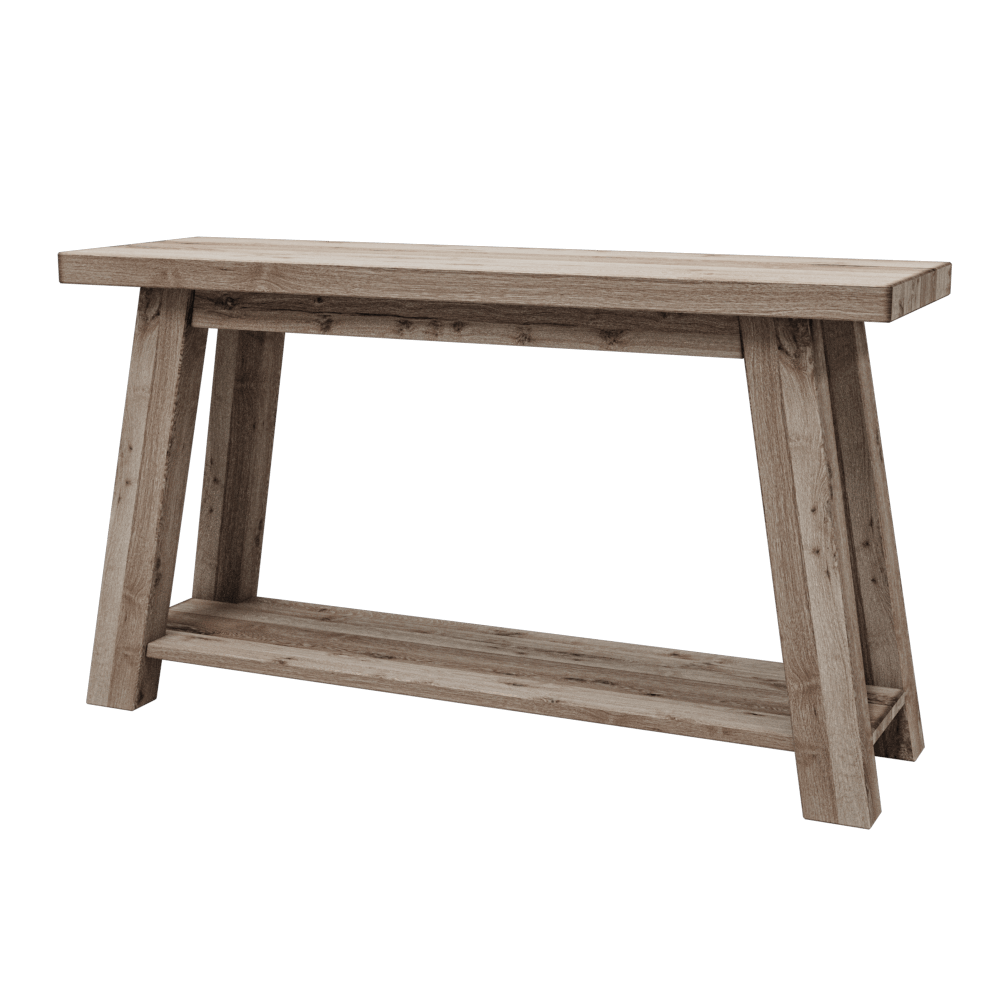 Rustic质朴风仿古灰橡木长凳3D模型（OBJ,FBX,MAX）