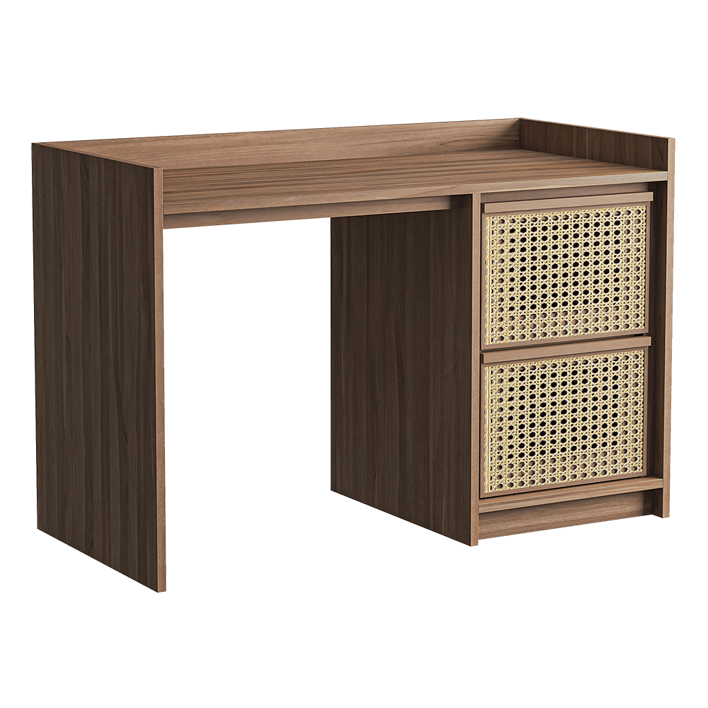 Roots 112cm宽带藤编抽屉门的实木桌子3D模型（OBJ,FBX,MAX）