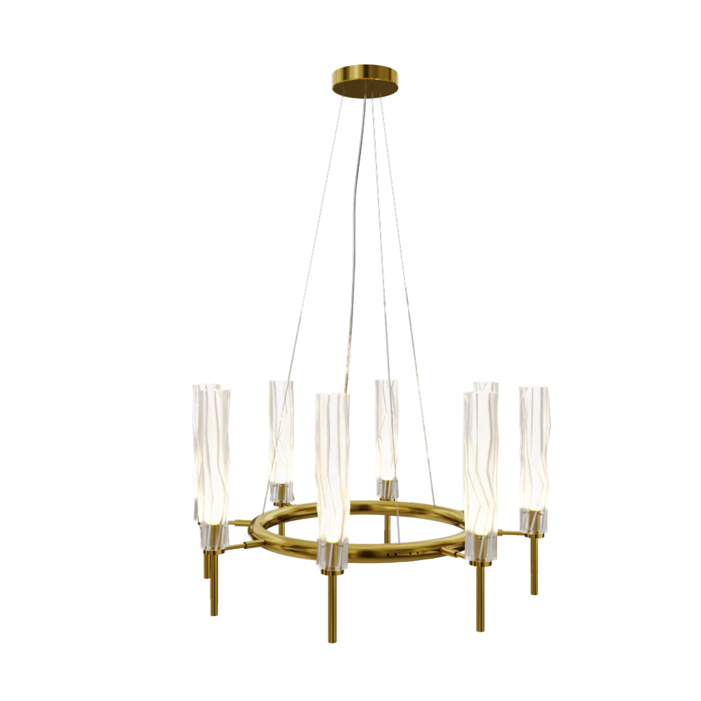 Bamboo Suspension圆柱形玻璃管吊灯3D模型（FBX,MAX）