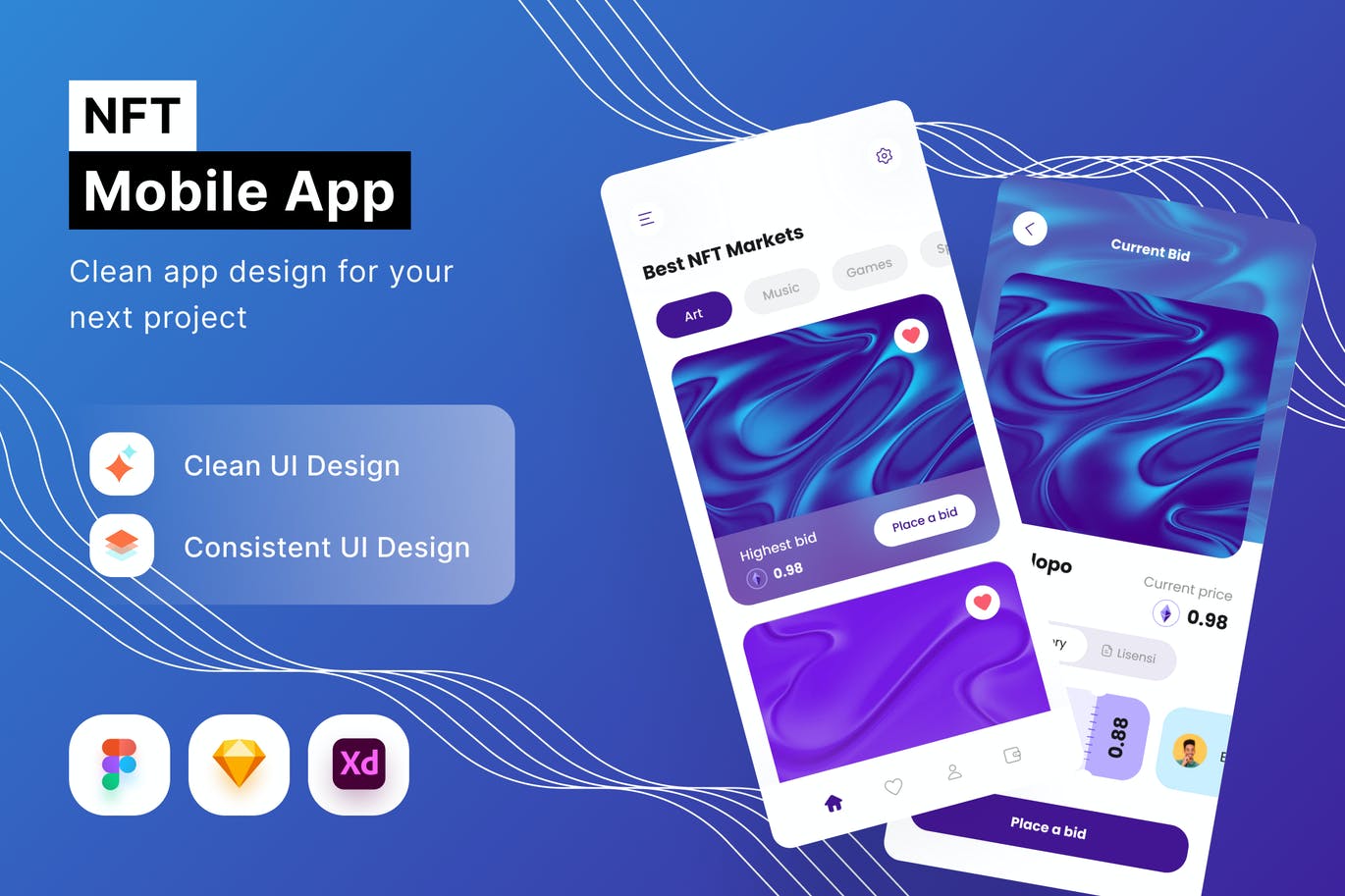 NFT手机端APP UI KIT (FIG,SKETCH,XD)