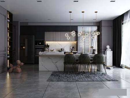 厨房餐厅室内设计餐厅家具和装饰组合3D模型（MAX）