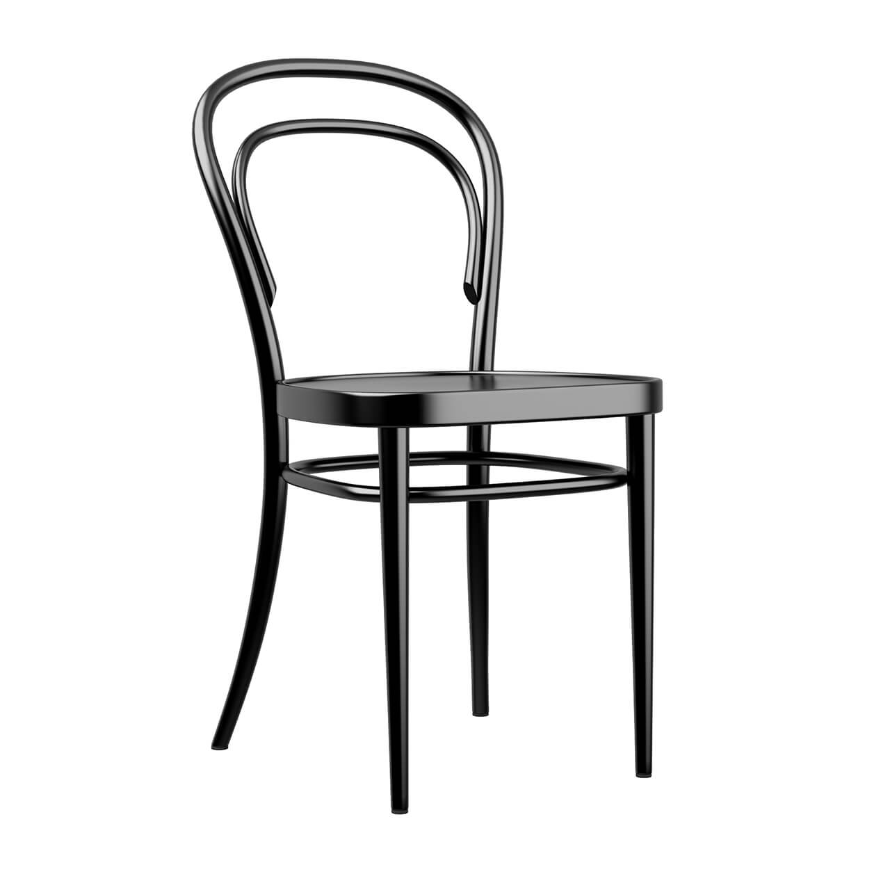 Thonet 214 Silla黑色经典咖啡屋椅子3D模型（OBJ,FBX,MAX）