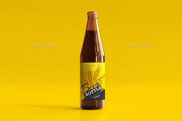 啤酒玻璃瓶品牌包装设计样机 (psd)