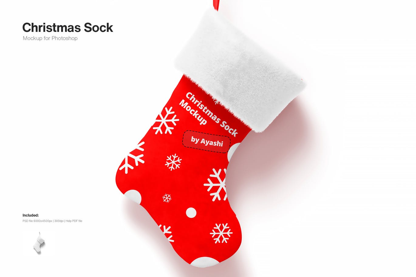 圣诞袜子产品样机(PSD)