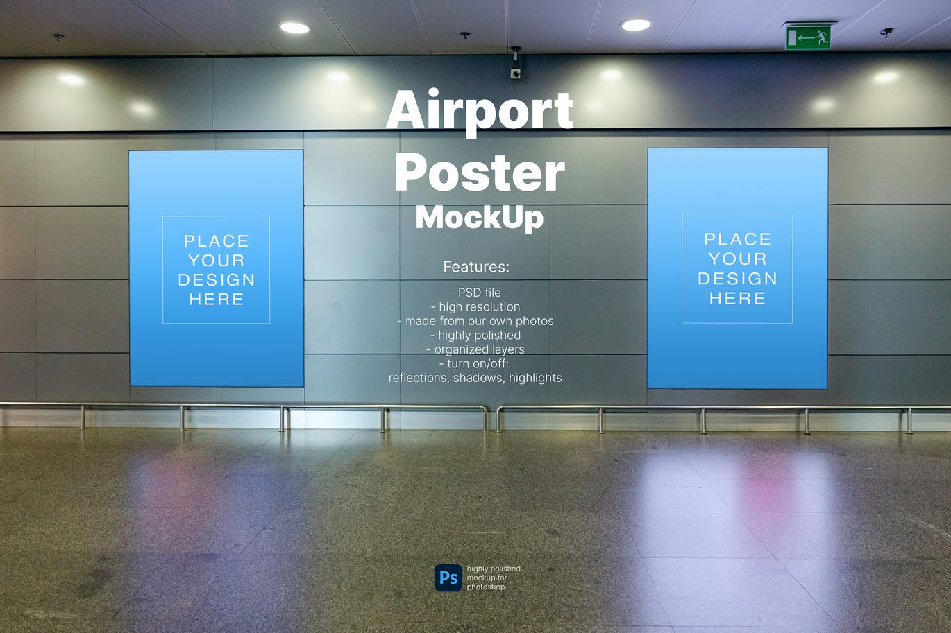机场广告牌海报模型(PSD,PDF)