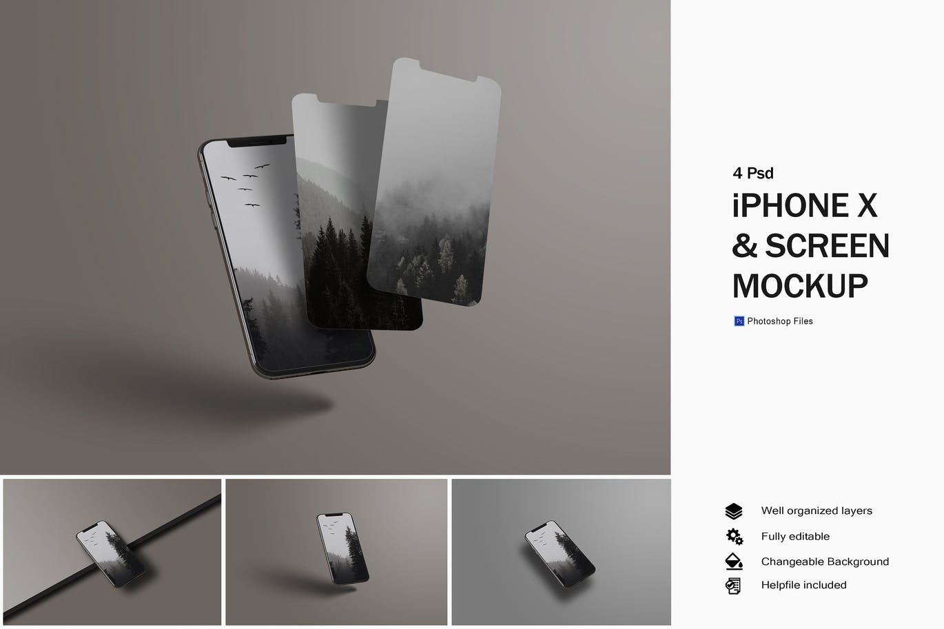 高品质的iPhone APP UI样机展示模型mockups