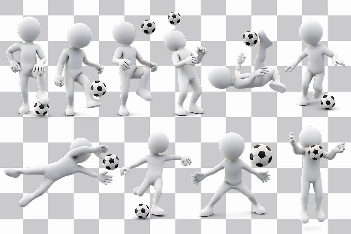 兩個火柴人踢足球的卡通, 火柴人, 粘, 足球向量圖案素材免費下載，PNG，EPS和AI素材下載 - Pngtree