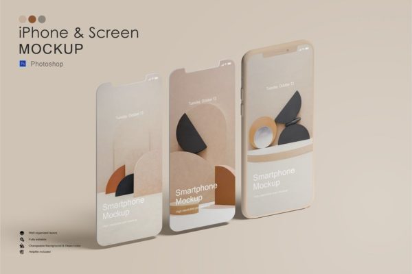 高品质的iPhone APP UI样机展示模型mockups