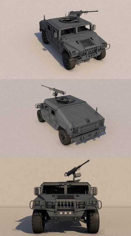 HUMMER LowPoly 3D模型（OBJ,FBX）