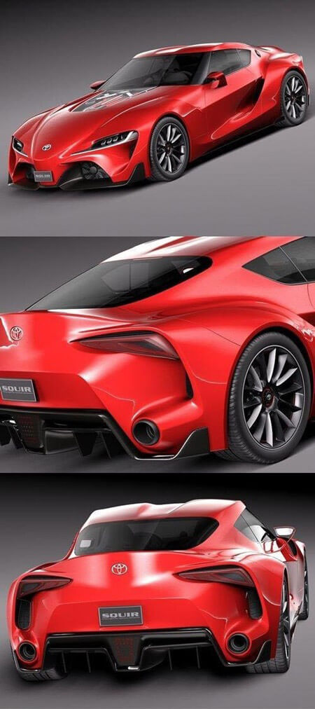 丰田Toyota FT-1 Concept 2015款红色赛车3D模型（OBJ,FBX,MAX）