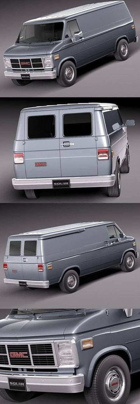 GMC vandura 1983银色商务车3D模型（OBJ,FBX,MAX）