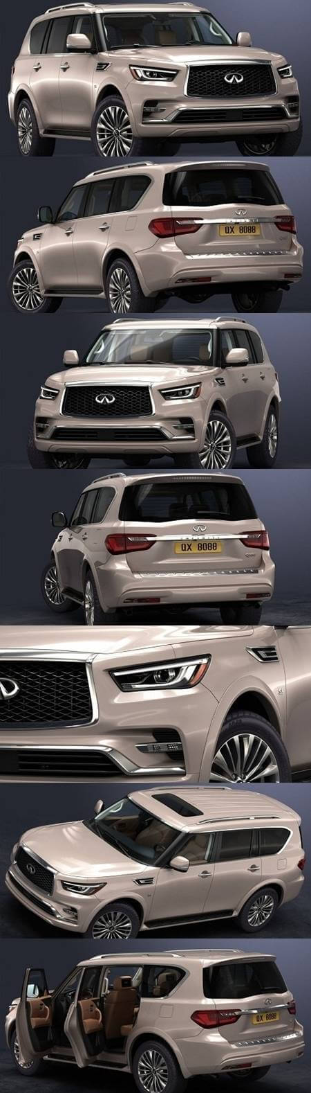 英菲尼迪QX80 2018款汽车3D模型（FBX,MAX）