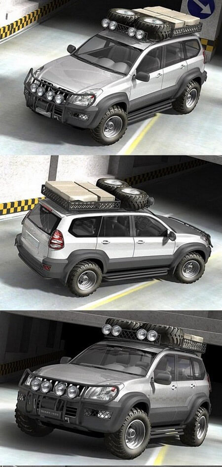 Toyota Land Cruiser Offroad丰田兰德酷路泽越野车3D模型（OBJ,FBX,MAX）