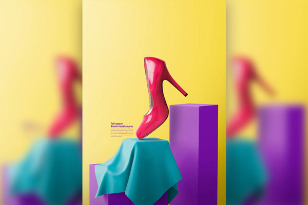 时尚高跟鞋电商广告海报视觉设计模板 (psd)