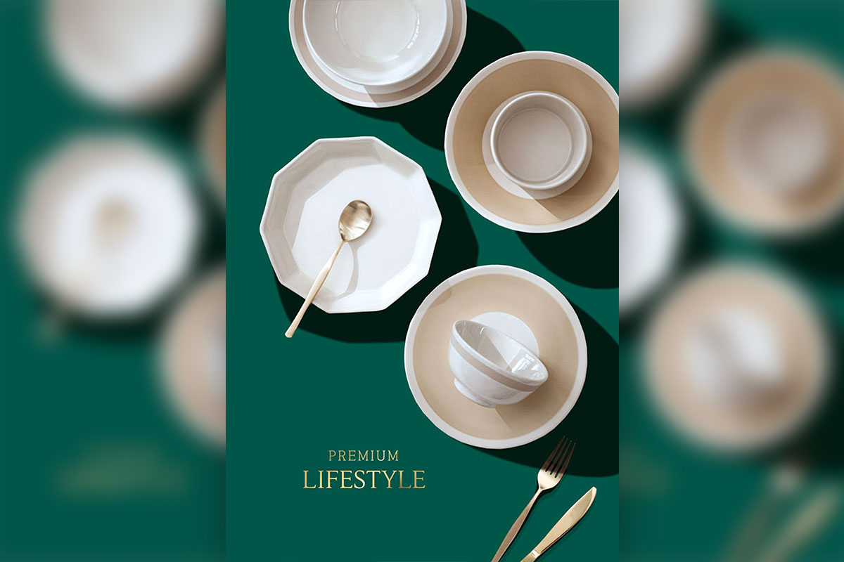 家庭瓷器餐具生活主题海报设计模板 (psd)