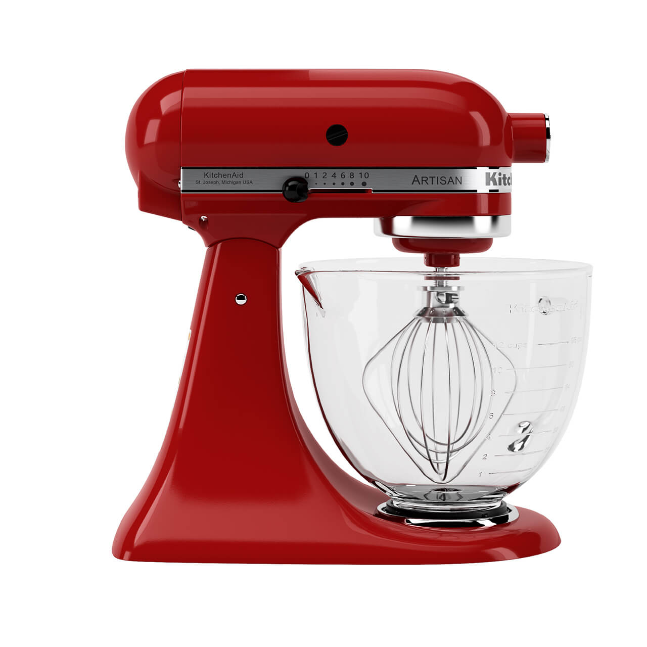 KitchenAid Artisan红色立式搅拌机3D模型（OBJ,FBX,MAX）