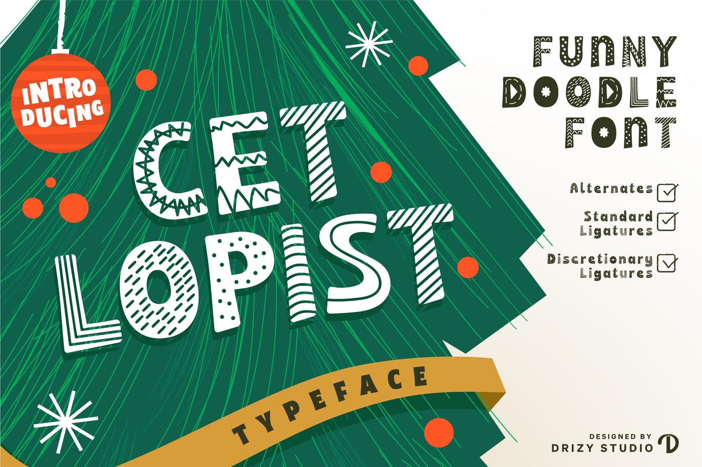 时尚清新可爱的高品质多用途新年圣诞节cetlopist英文字体设计