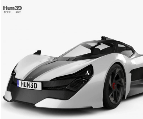 Apex AP-0 2020 3D 超级跑车模型下载（C4D,FBX,OBJ,MAX）