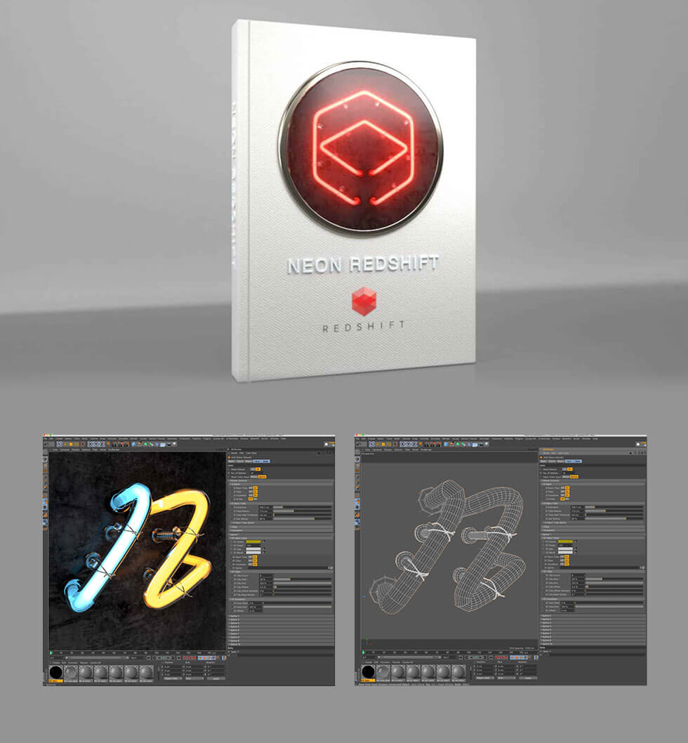 C4D Redshift 霓虹灯预设库下载（C4D, lib4d）
