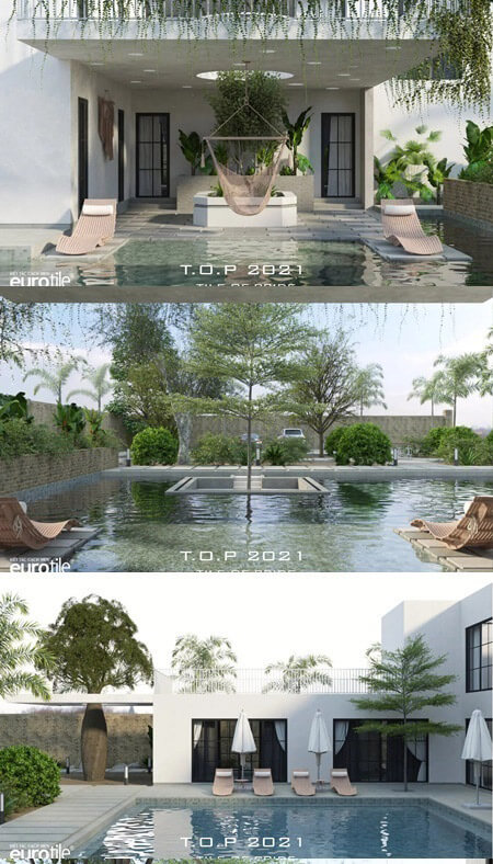 别墅花园和户外泳池3D模型（MAX）