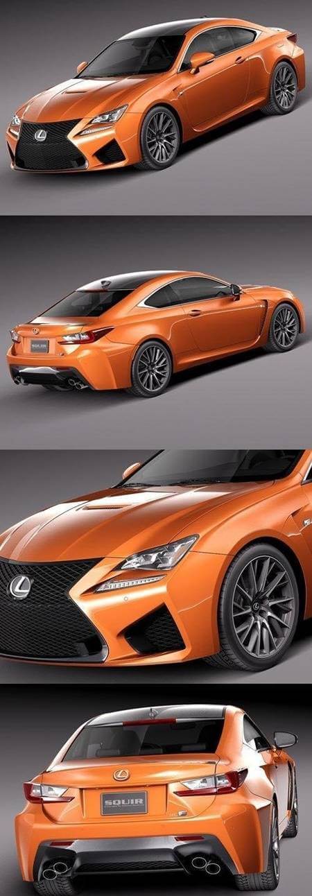 雷克萨斯RC F2015款橙色汽车3D模型（OBJ,FBX,MAX）