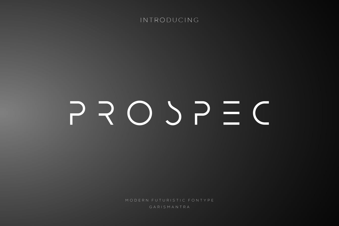 高端时尚抽象高科技Prospec Extra Light英文字体设计