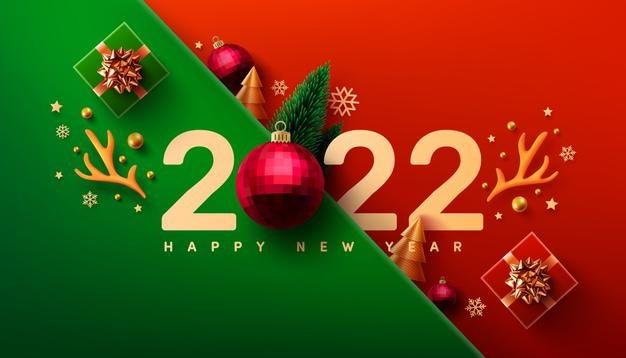 礼品盒圣诞元素2022年新年促销海报Banner素材[EPS]