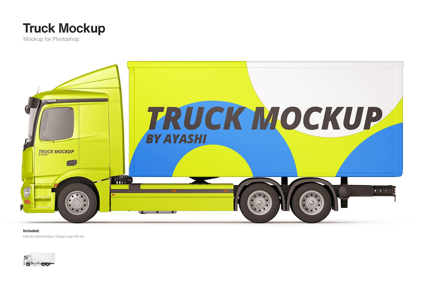 高品质的卡车货车车体广告VI设计样机展示模型mockups