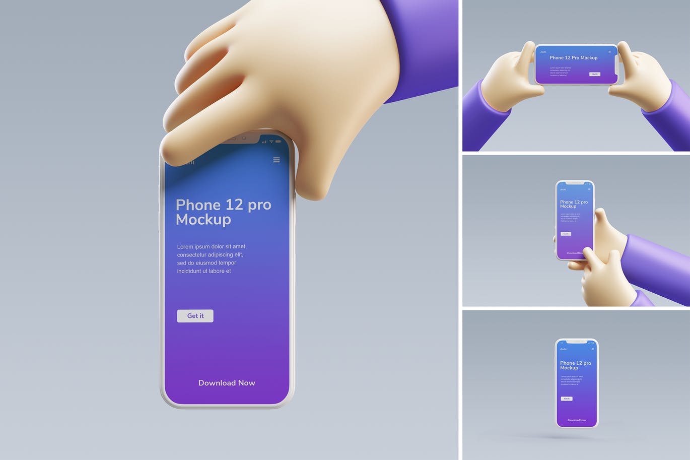 高品质的可爱清新高端iPhone APP UI样机展示模型mockups