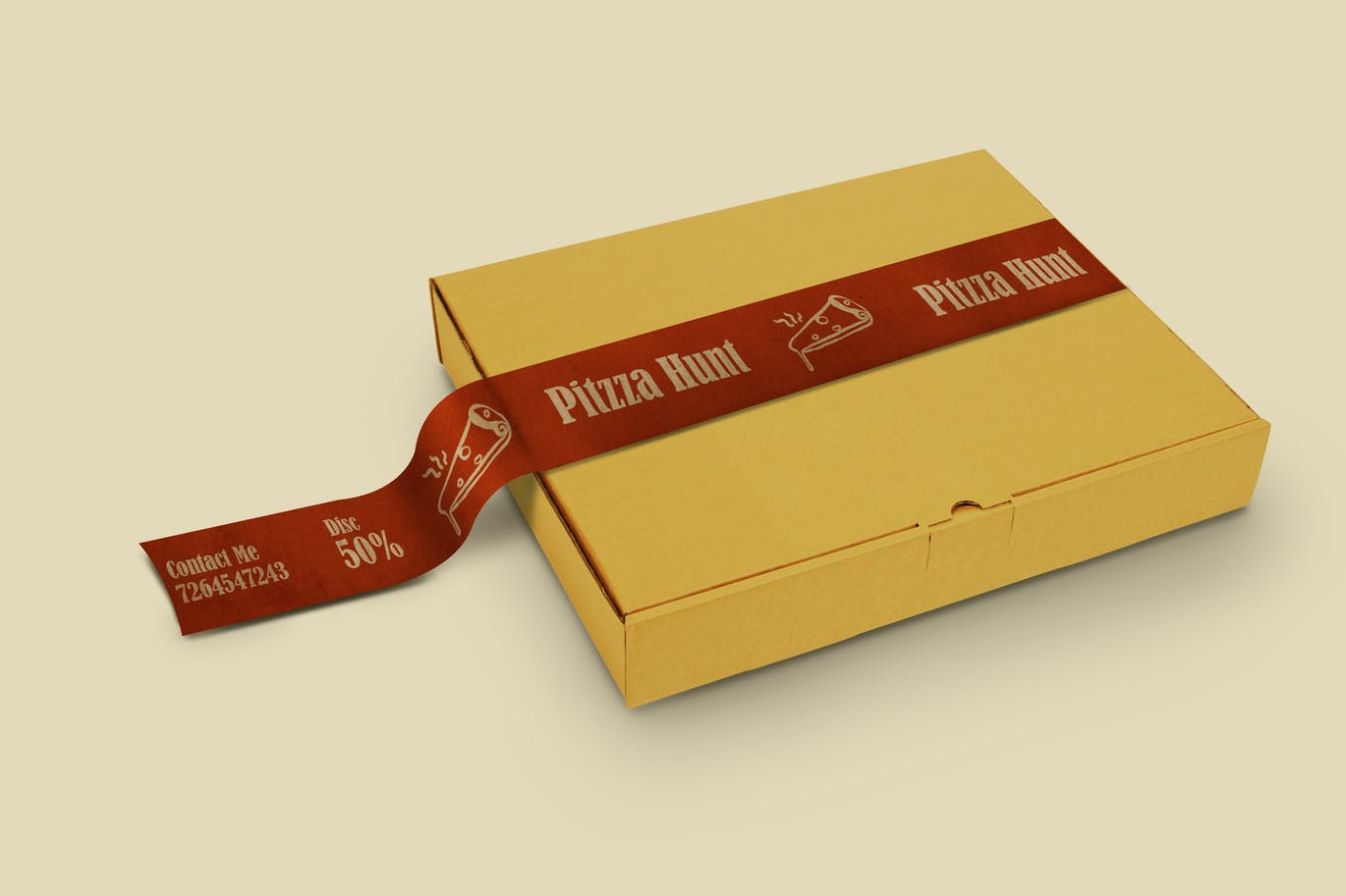 棕色盒子包装模型 (PSD)