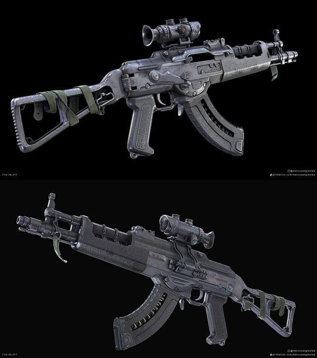 AK-ULTRA枪3D模型（OBJ,FBX,MAX）