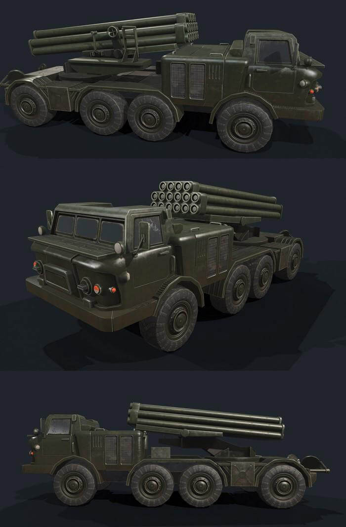 BM-27火箭炮3D模型（OBJ,FBX,MAX）