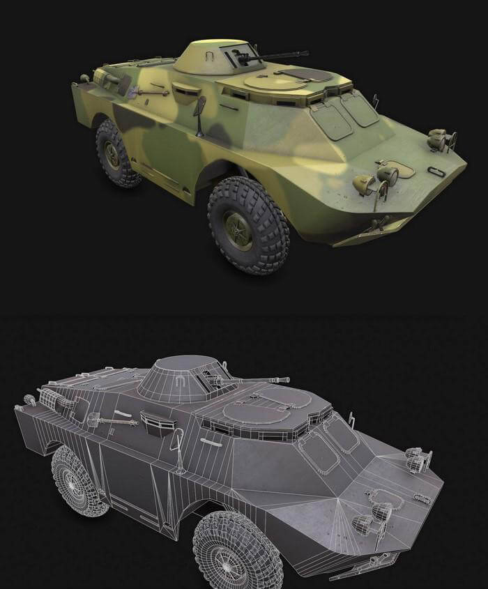 BRDM-2装甲侦察车3D模型（OBJ,FBX,MAX）