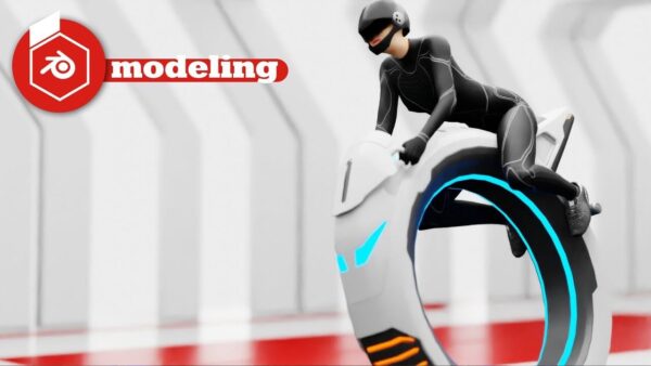 Blender科幻风格独轮骑行车3D建模教程+工程文件免费下载（ blend）