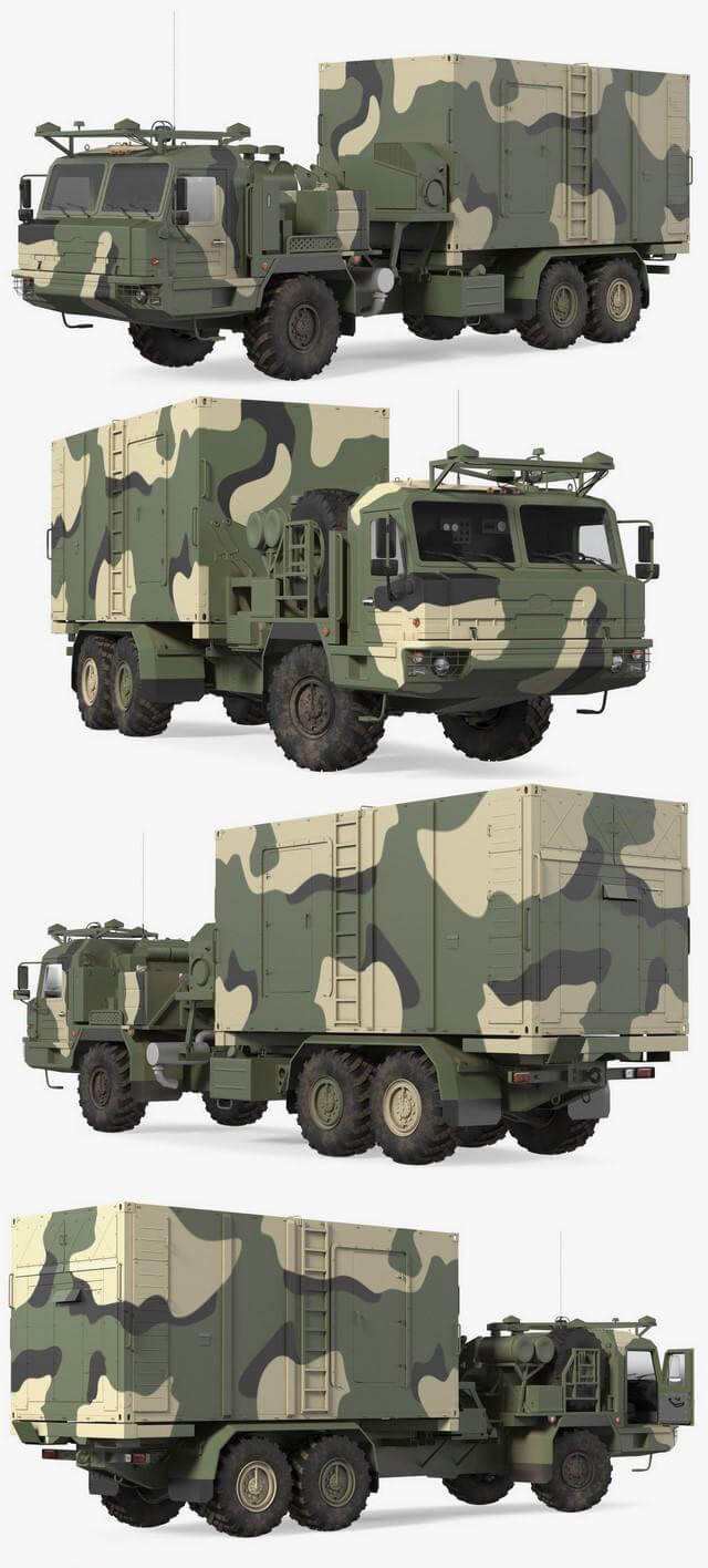 50K6 Vityaz Camo Rigged指挥控制车3D模型（OBJ,FBX,MAX）