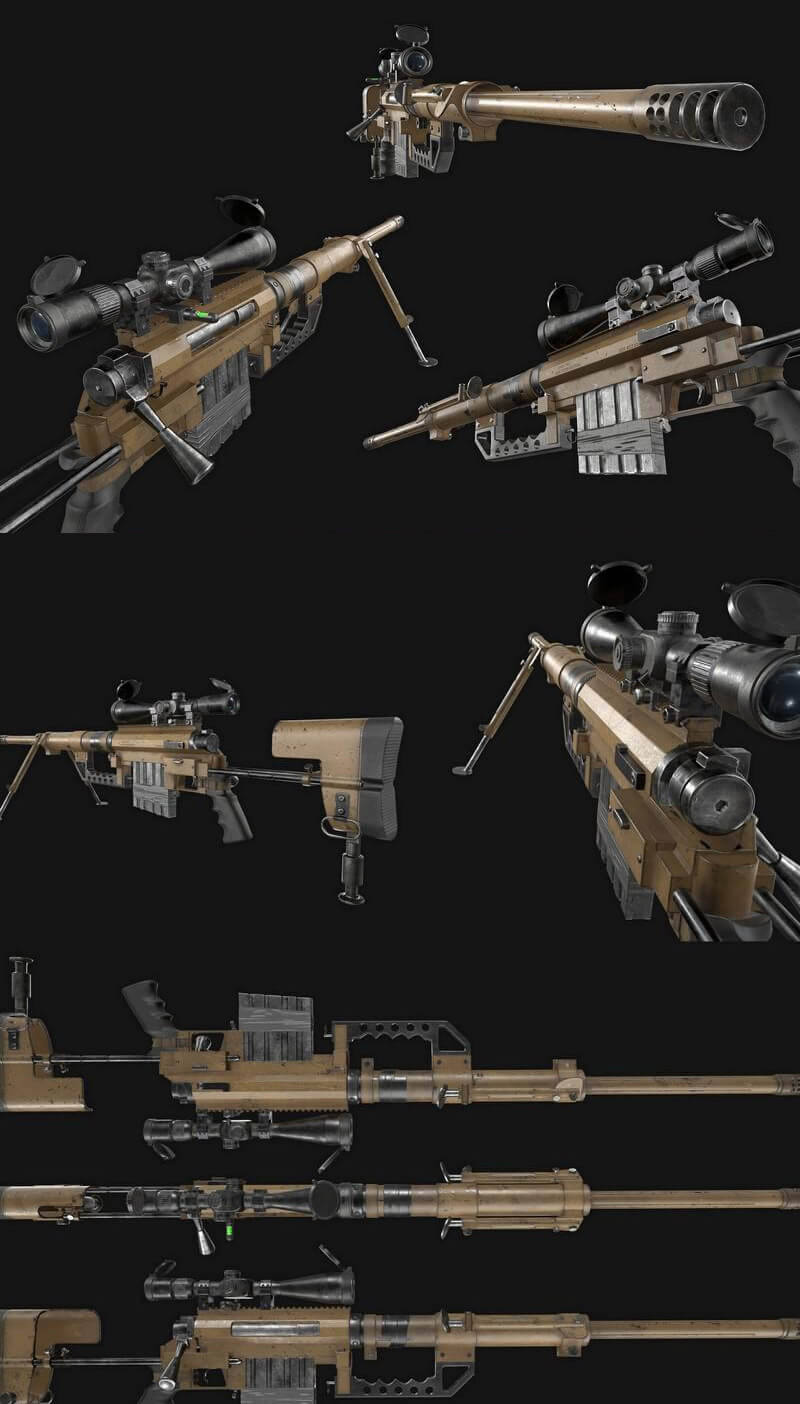 M200狙击步枪3D模型（OBJ,FBX,MAX）