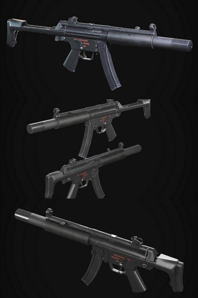 MP5SD冲锋枪3D模型（OBJ,FBX,MAX）