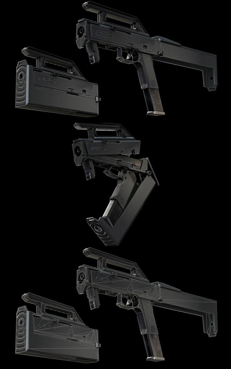 Magpul FMG-9折叠冲锋枪3D模型（OBJ,FBX,MAX）