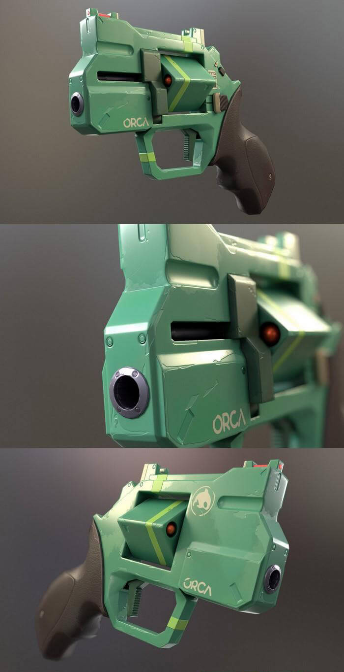 ORCA左轮手枪3D模型（OBJ,FBX,MAX）