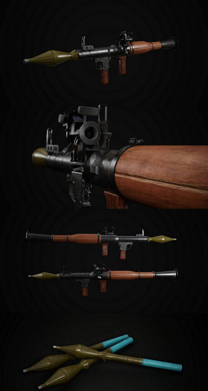 RPG-7式火箭筒3D模型（OBJ,FBX,MAX）