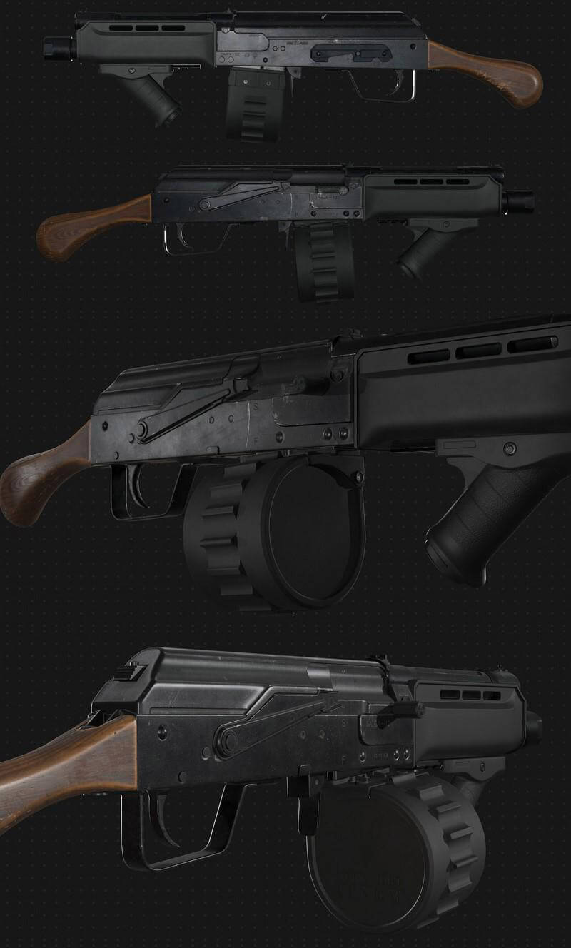 Saiga-12半自动战斗霰弹枪3D模型（OBJ,FBX,MAX）