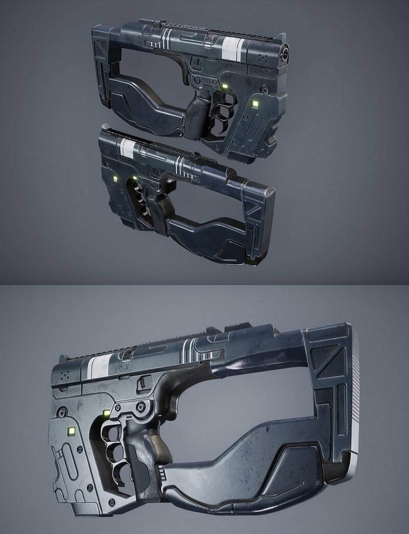 科幻手枪3D模型（OBJ,FBX,MAX）
