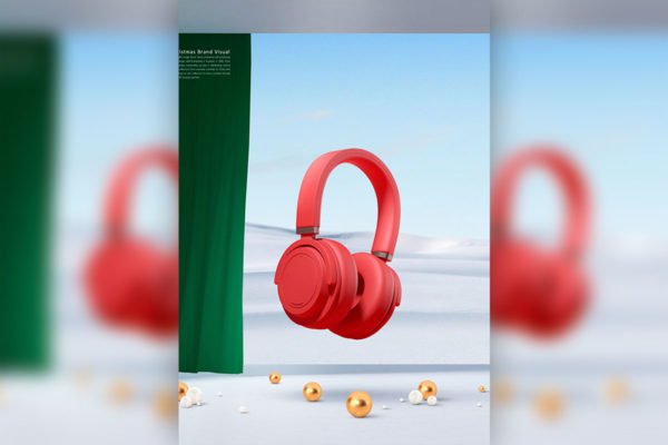 圣诞节无线耳机品牌推广海报设计模板 (psd)