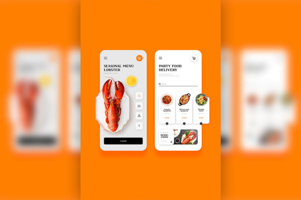 食品App应用购物车页面设计模板 (psd)