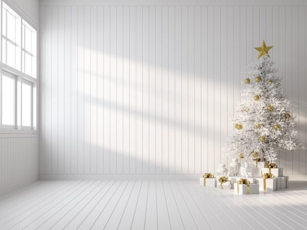 圣诞装饰白色房间圣诞背景图片[JPG]