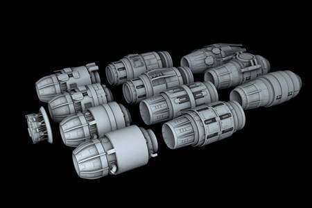 Ship Engine Pack船舶引擎零件包3D模型（OBJ,FBX,MAX）