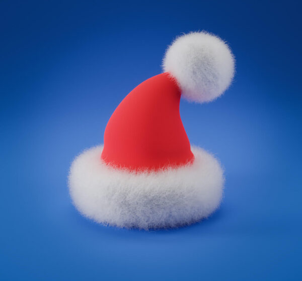 Blender打造的卡通版带毛的圣诞帽3D工程模型源文件下载（Blend,USD,FBX）
