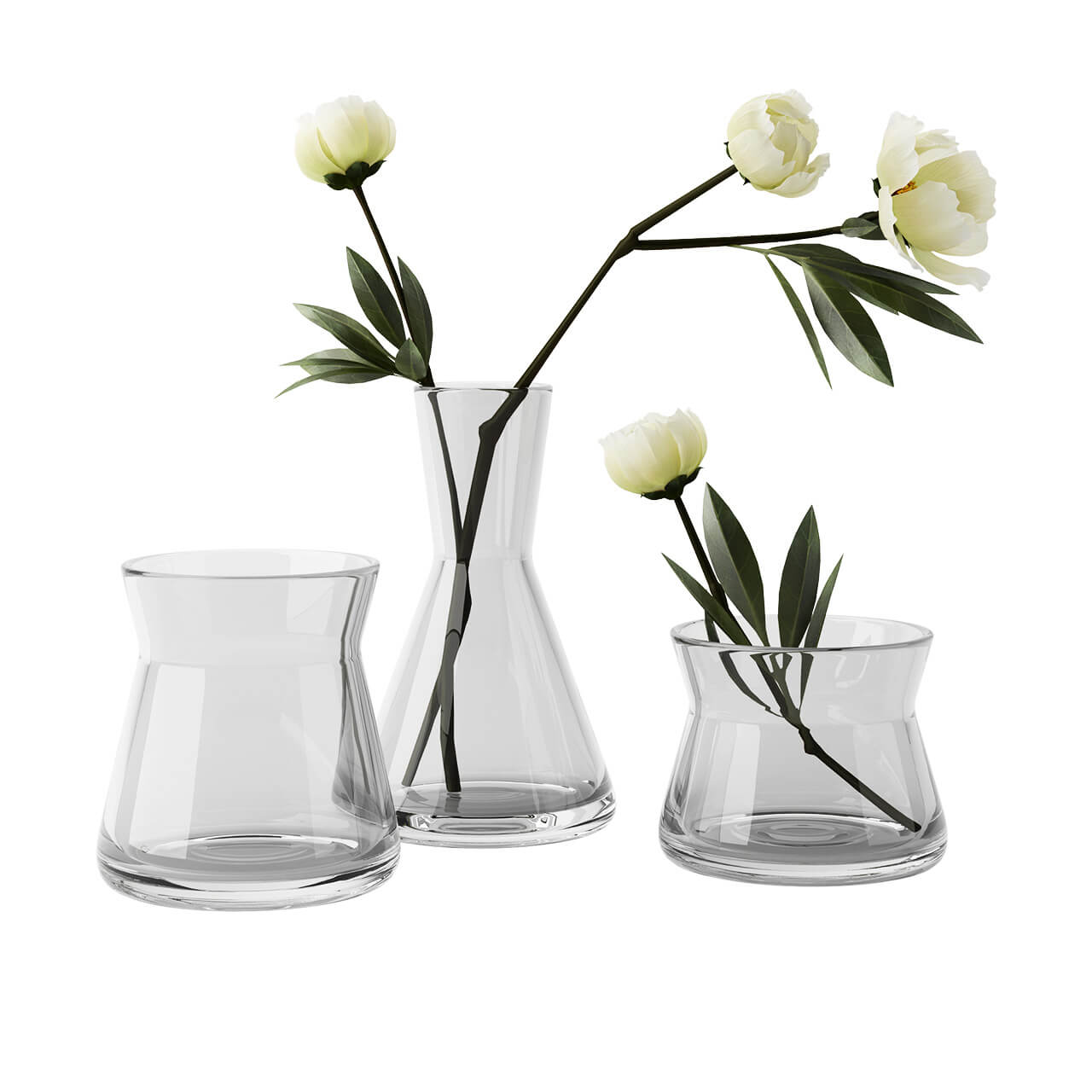 Design House Stockholm Trio系列玻璃花瓶3D模型（OBJ,FBX,MAX）