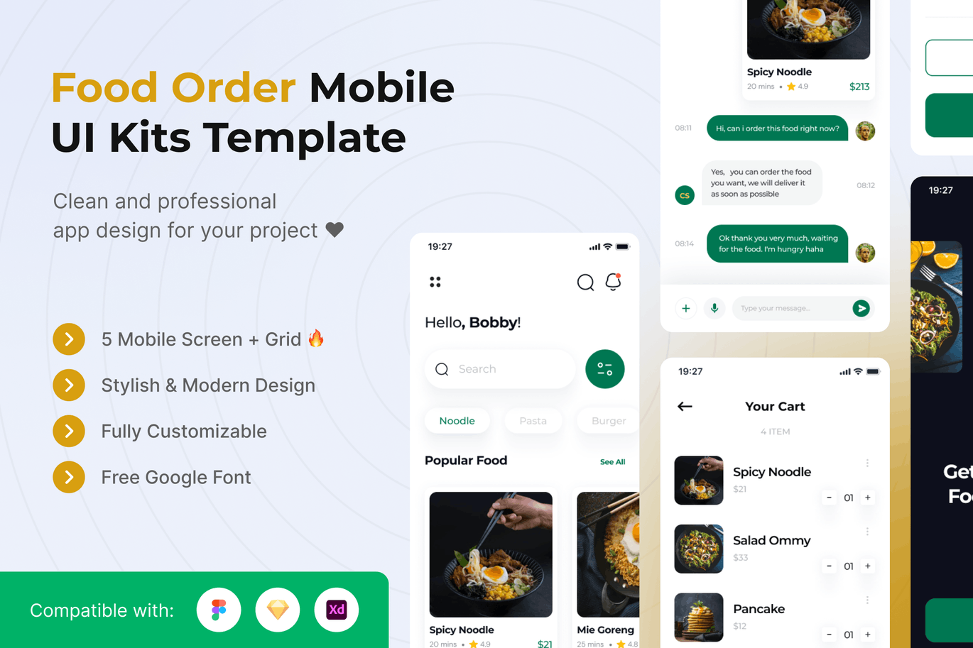 美食外卖 App UI Kits (FIG,SKETCH,XD)