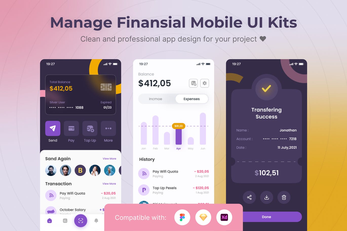 金融移动 App UI Kits